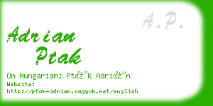 adrian ptak business card